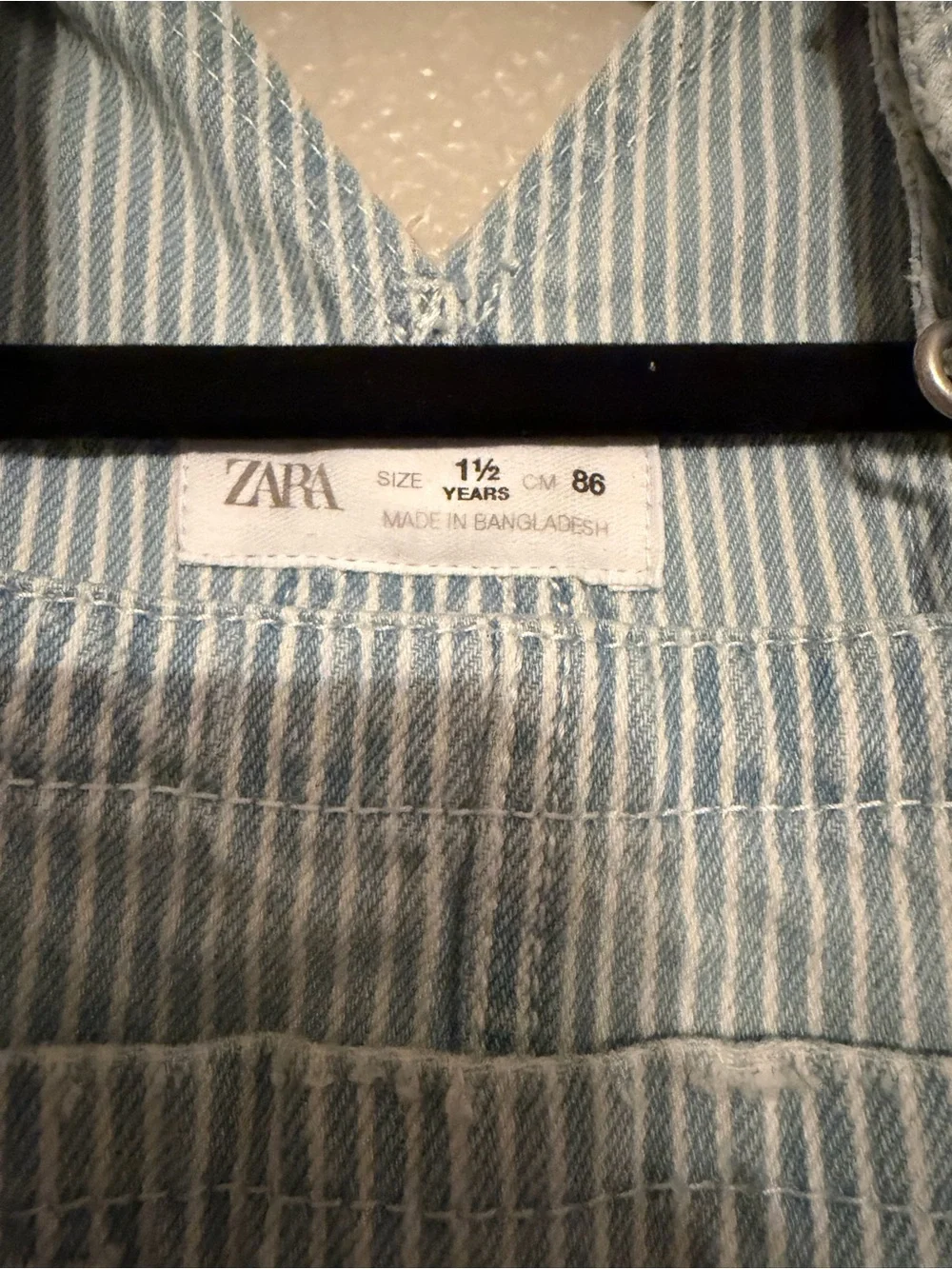 Zara denim Striped Overalls| 18M
